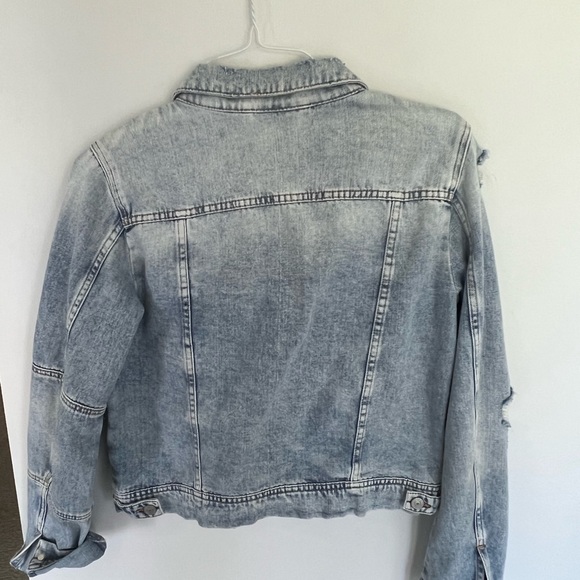 Free People distressed denim jacket, size medium - Picture 2 of 3